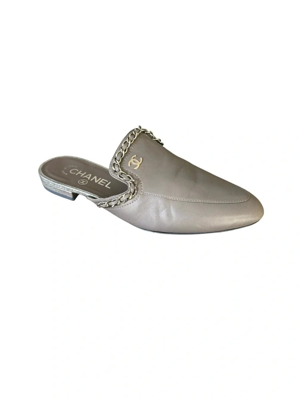 CHANEL Interlocking CC Logo Mules Flats Loafers